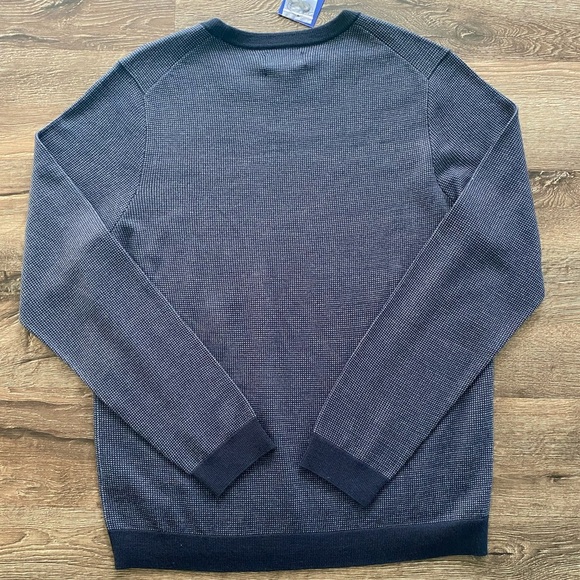 NWT Apt. 9 Men's Dark Blue Merino Wool Crewneck Sweater Size M - Picture 7 of 7